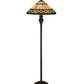Meyda Lighting Ilona 61" 2-Light Mahogany Bronze Floor Lamp With Multi-Colored Shade Glass