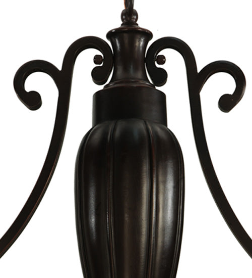 Meyda Lighting Ilona 67" 3-Light Mahogany Bronze Island Pendant Light With Multi-Colored Shade Glass