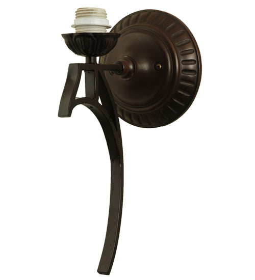 Meyda Lighting Ilona 9" Mahogany Bronze Wall Sconce Amber Mica Shade Glass