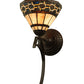 Meyda Lighting Ilona 9" Mahogany Bronze Wall Sconce Amber Mica Shade Glass