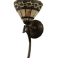 Meyda Lighting Ilona 9" Mahogany Bronze Wall Sconce Amber Mica Shade Glass