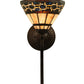 Meyda Lighting Ilona 9" Mahogany Bronze Wall Sconce Amber Mica Shade Glass