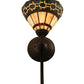 Meyda Lighting Ilona 9" Mahogany Bronze Wall Sconce Amber Mica Shade Glass