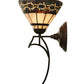 Meyda Lighting Ilona 9" Mahogany Bronze Wall Sconce Amber Mica Shade Glass