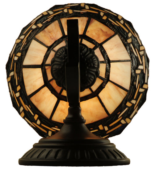 Meyda Lighting Ilona 9" Mahogany Bronze Wall Sconce Amber Mica Shade Glass