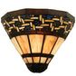 Meyda Lighting Ilona 9" Mahogany Bronze Wall Sconce Amber Mica Shade Glass