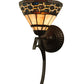 Meyda Lighting Ilona 9" Mahogany Bronze Wall Sconce Amber Mica Shade Glass