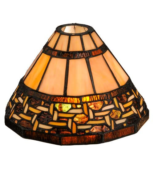 Meyda Lighting Ilona 9"W x 6"H Multi-Colored Shade Glass