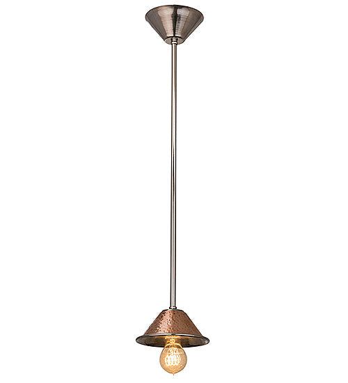 Meyda Lighting Imperial 6" Hammered Copper & Stainless Steel Mini Pendant Light