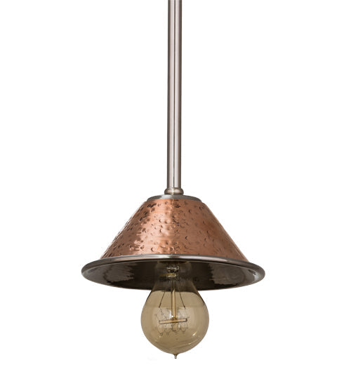 Meyda Lighting Imperial 6" Hammered Copper & Stainless Steel Mini Pendant Light