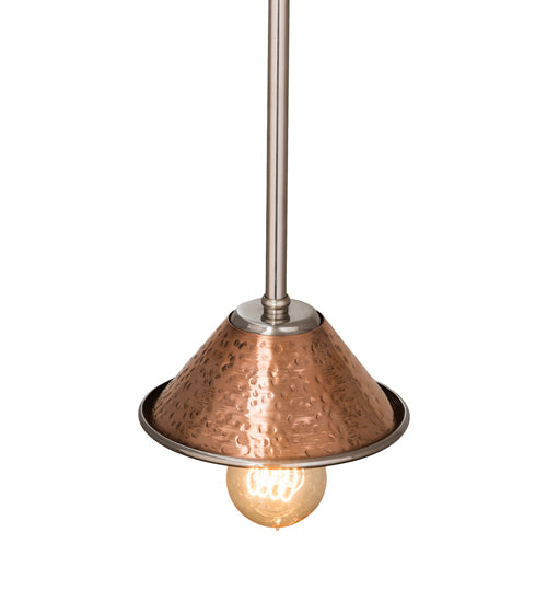 Meyda Lighting Imperial 6" Hammered Copper & Stainless Steel Mini Pendant Light