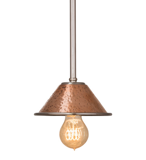 Meyda Lighting Imperial 6" Hammered Copper & Stainless Steel Mini Pendant Light