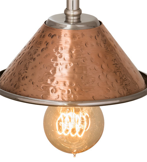 Meyda Lighting Imperial 6" Hammered Copper & Stainless Steel Mini Pendant Light