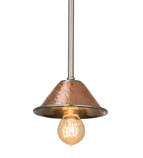 Meyda Lighting Imperial 6" Hammered Copper & Stainless Steel Mini Pendant Light