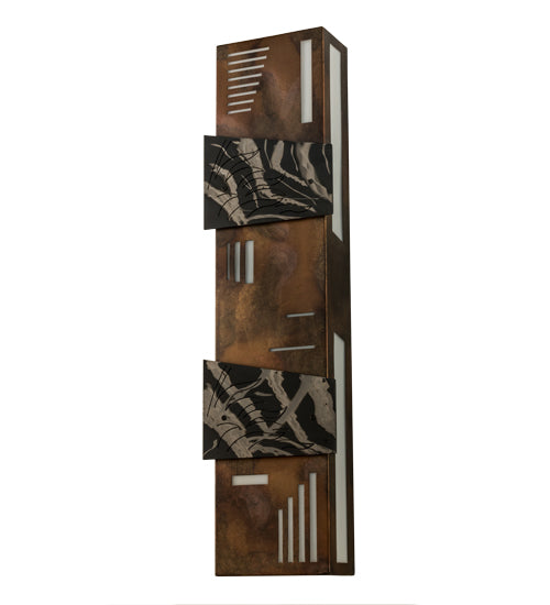 Meyda Lighting Indigo 12" 4-Light Burnished Transparent Copper Wall Sconce With White Statuario Idalight Shade Glass