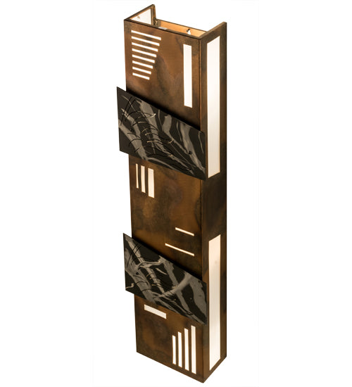 Meyda Lighting Indigo 12" 4-Light Burnished Transparent Copper Wall Sconce With White Statuario Idalight Shade Glass