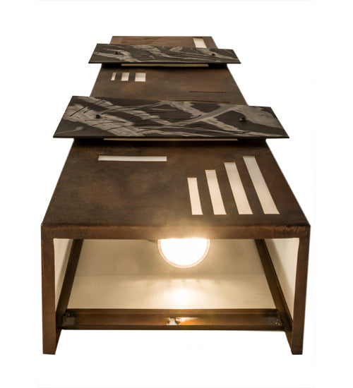 Meyda Lighting Indigo 12" 4-Light Burnished Transparent Copper Wall Sconce With White Statuario Idalight Shade Glass