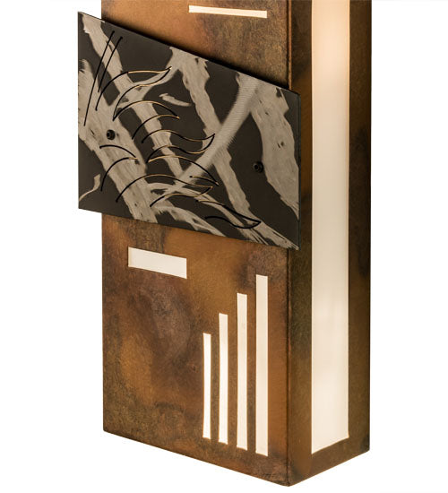 Meyda Lighting Indigo 12" 4-Light Burnished Transparent Copper Wall Sconce With White Statuario Idalight Shade Glass