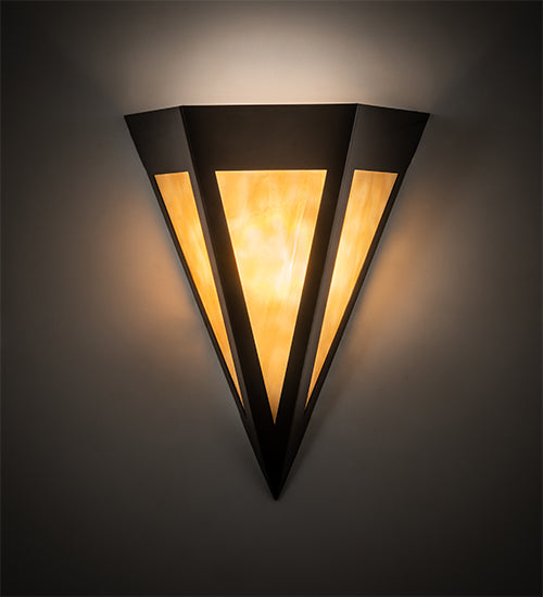 Meyda Lighting Infinity 10" Timeless Bronze Wall Sconce With Beige Art Shade Glass