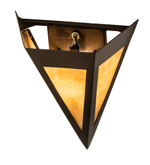 Meyda Lighting Infinity 10" Timeless Bronze Wall Sconce With Beige Art Shade Glass