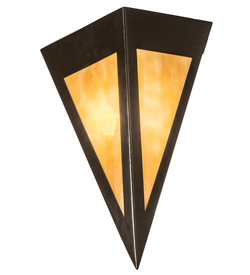Meyda Lighting Infinity 10" Timeless Bronze Wall Sconce With Beige Art Shade Glass
