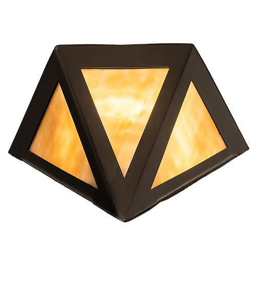 Meyda Lighting Infinity 10" Timeless Bronze Wall Sconce With Beige Art Shade Glass