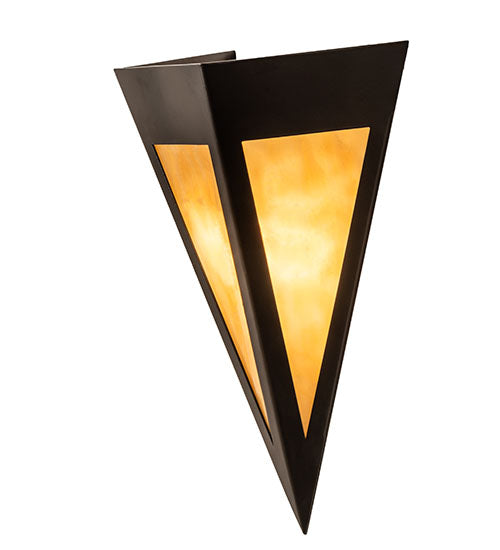 Meyda Lighting Infinity 10" Timeless Bronze Wall Sconce With Beige Art Shade Glass