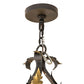 Meyda Lighting Ingrid 36" 9-Light Timeless Bronze & Gold Accents Chandelier With Cream Textrene Trumpet Shade