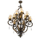 Meyda Lighting Ingrid 36" 9-Light Timeless Bronze & Gold Accents Chandelier With Cream Textrene Trumpet Shade