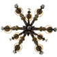 Meyda Lighting Ingrid 36" 9-Light Timeless Bronze & Gold Accents Chandelier With Cream Textrene Trumpet Shade