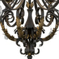 Meyda Lighting Ingrid 54" 12-Light Timeless Bronze & Gold Accents Chandelier With Cream Textrene Trumpet Shade