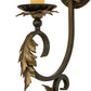 Meyda Lighting Ingrid 6" Timeless Bronze & Gold Accents Wall Sconce With Cream Textrene Trumpet Shade