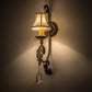 Meyda Lighting Ingrid 6" Timeless Bronze & Gold Accents Wall Sconce With Cream Textrene Trumpet Shade