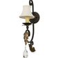 Meyda Lighting Ingrid 6" Timeless Bronze & Gold Accents Wall Sconce With Cream Textrene Trumpet Shade