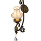 Meyda Lighting Ingrid 6" Timeless Bronze & Gold Accents Wall Sconce With Cream Textrene Trumpet Shade