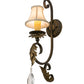 Meyda Lighting Ingrid 6" Timeless Bronze & Gold Accents Wall Sconce With Cream Textrene Trumpet Shade