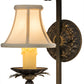 Meyda Lighting Ingrid 6" Timeless Bronze & Gold Accents Wall Sconce With Cream Textrene Trumpet Shade