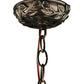 Meyda Lighting Iris 22" 3-Light Mahogany Bronze Inverted Pendant Light With Multi-Colored Shade Glass