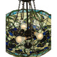 Meyda Lighting Iris 22" 3-Light Mahogany Bronze Inverted Pendant Light With Multi-Colored Shade Glass