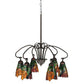 Meyda Lighting Iris 26" 6-Light Mahogany Bronze Chandelier With Flower Shade Glass