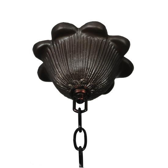 Meyda Lighting Iris 26" 6-Light Mahogany Bronze Chandelier With Flower Shade Glass
