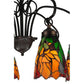 Meyda Lighting Iris 26" 6-Light Mahogany Bronze Chandelier With Flower Shade Glass