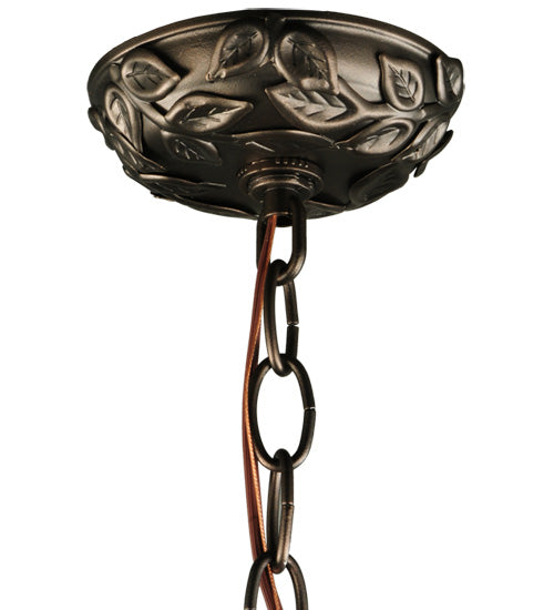 Meyda Lighting Iris 9" 3-Light Mahogany Bronze Pendant Light Hardware
