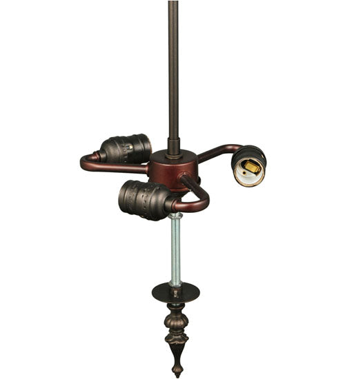 Meyda Lighting Iris 9" 3-Light Mahogany Bronze Pendant Light Hardware