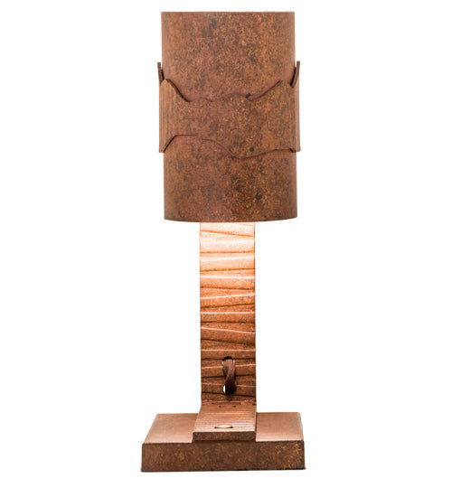 Meyda Lighting Iron Mountain 15" 2-Light Hand Painted Rust Accent Table Lamp