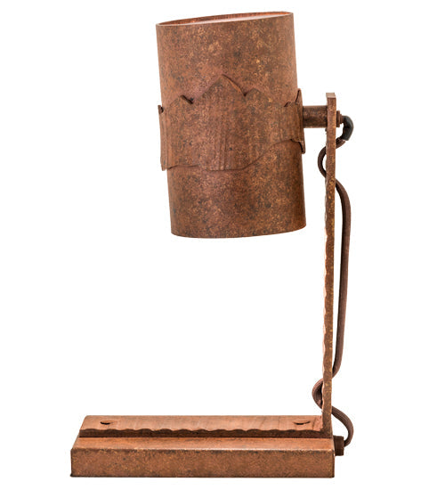 Meyda Lighting Iron Mountain 15" 2-Light Hand Painted Rust Accent Table Lamp
