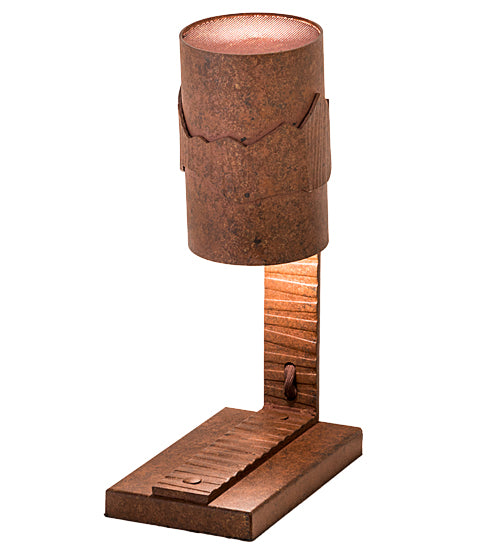 Meyda Lighting Iron Mountain 15" 2-Light Hand Painted Rust Accent Table Lamp