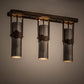 Meyda Lighting Iron Mountain 27" 3-Light Sophia Sepia Island Pendant Light With Industrial Steel Shade