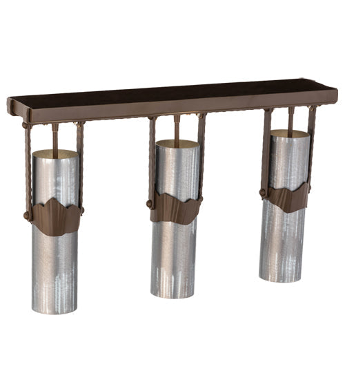 Meyda Lighting Iron Mountain 27" 3-Light Sophia Sepia Island Pendant Light With Industrial Steel Shade