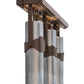 Meyda Lighting Iron Mountain 27" 3-Light Sophia Sepia Island Pendant Light With Industrial Steel Shade
